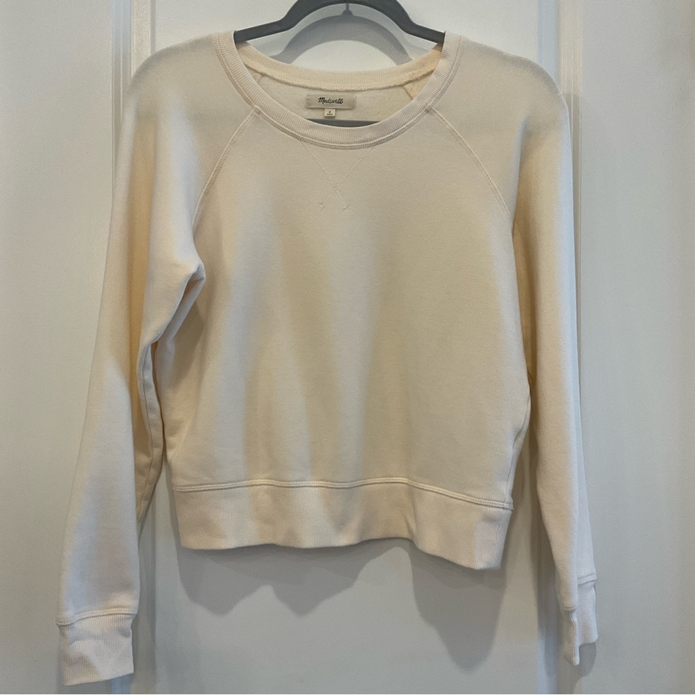 Madewell Eggshell Cotton/Modal Crew Neck Sweater (S)